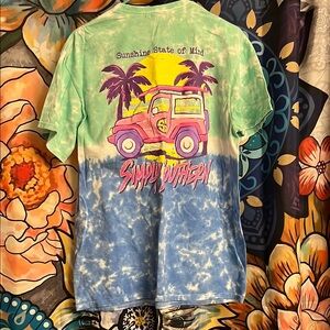 Simply Southern Green and Blue Tie-Dye Tee